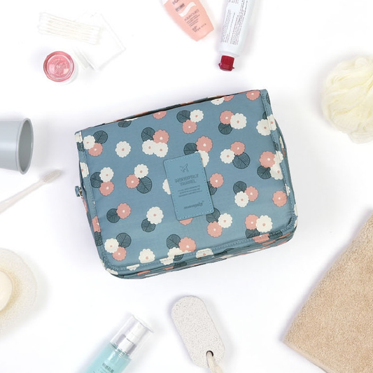 Nokmo Travel Cosmetic Bag | Waterproof & with Hook | Foldable & Padded | For Women & Men
