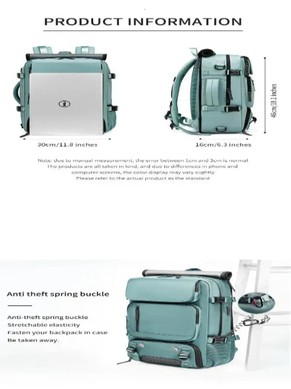 Nokmo | TRAVELMAX Pack – Large Waterproof Travel Backpack with USB Charging Port