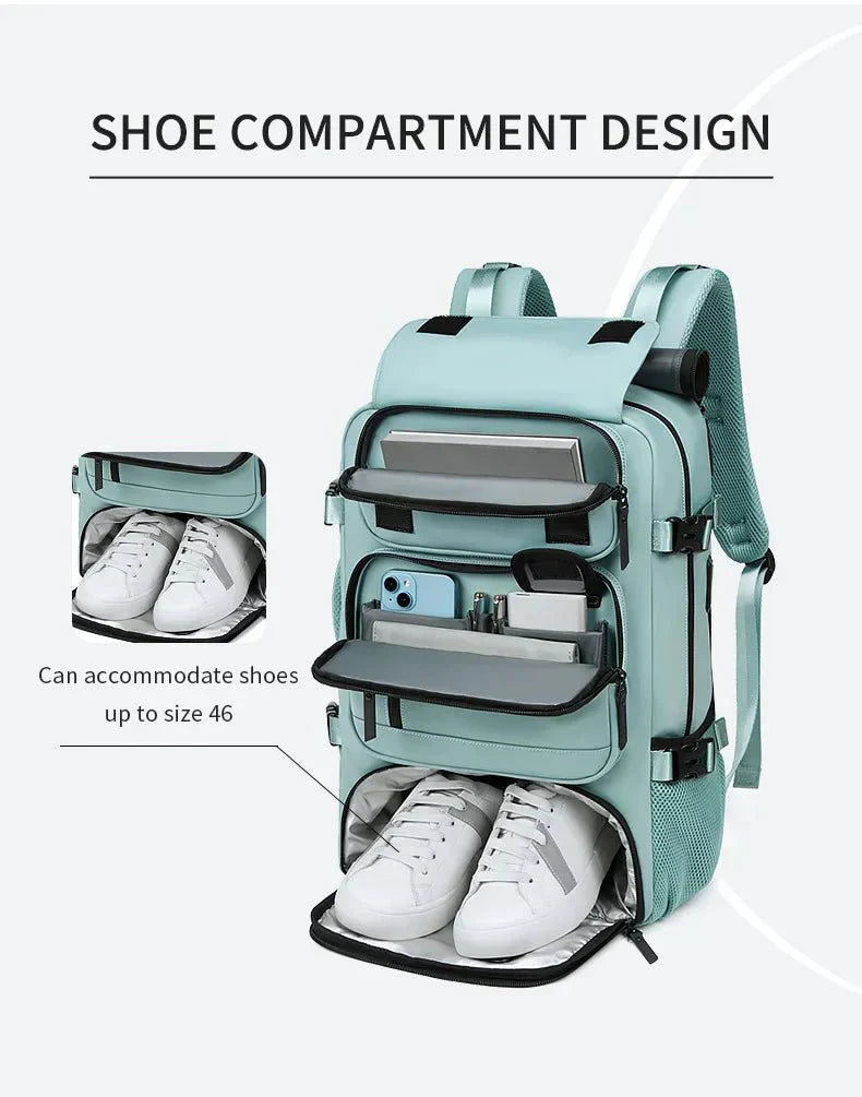 Nokmo | TRAVELMAX Pack – Large Waterproof Travel Backpack with USB Charging Port