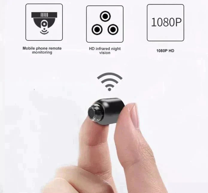 Nokmo | Ultra-Small WiFi IP Camera | 1080p Full HD | 120° Wide Angle Lens | Infrared Night Vision & Motion Sensor | 2-Way Audio | Global Remote Access