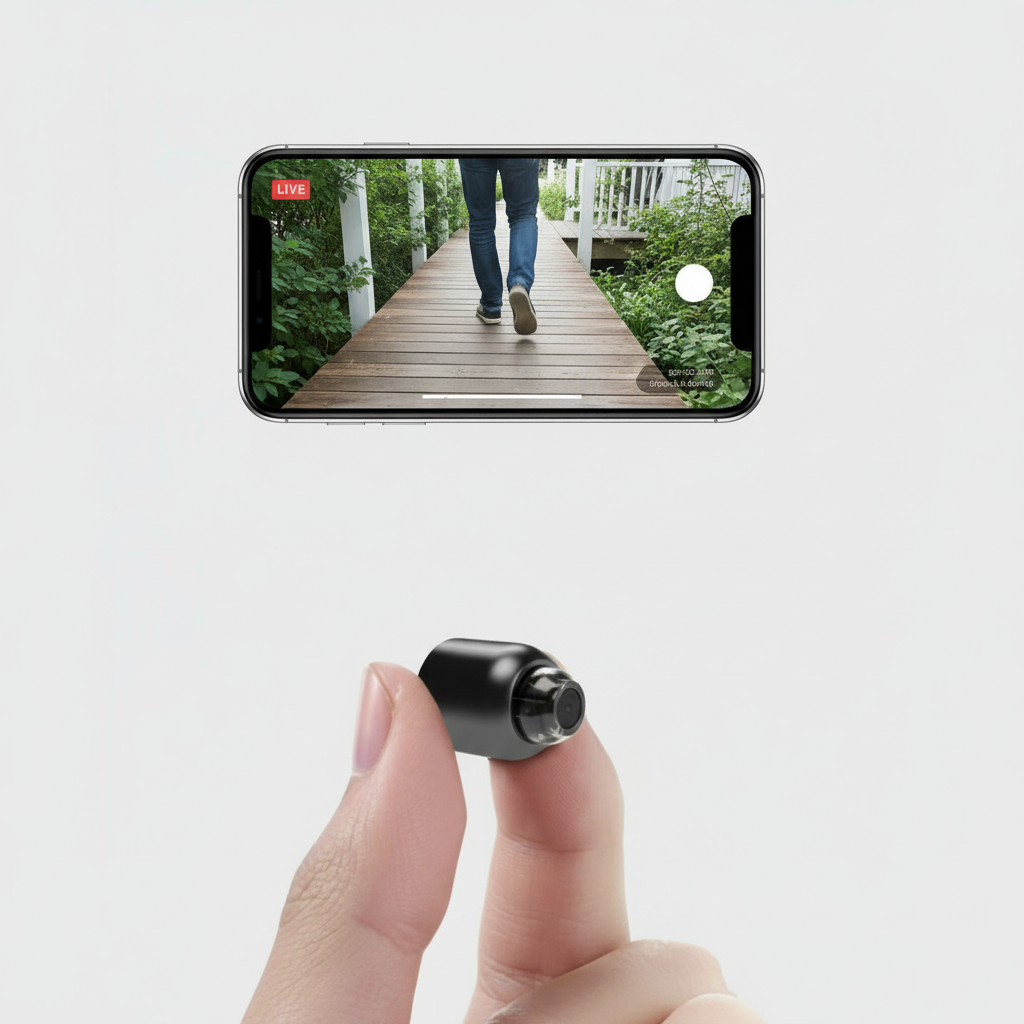 Nokmo | Ultra-Small WiFi IP Camera | 1080p Full HD | 120° Wide Angle Lens | Infrared Night Vision & Motion Sensor | 2-Way Audio | Global Remote Access