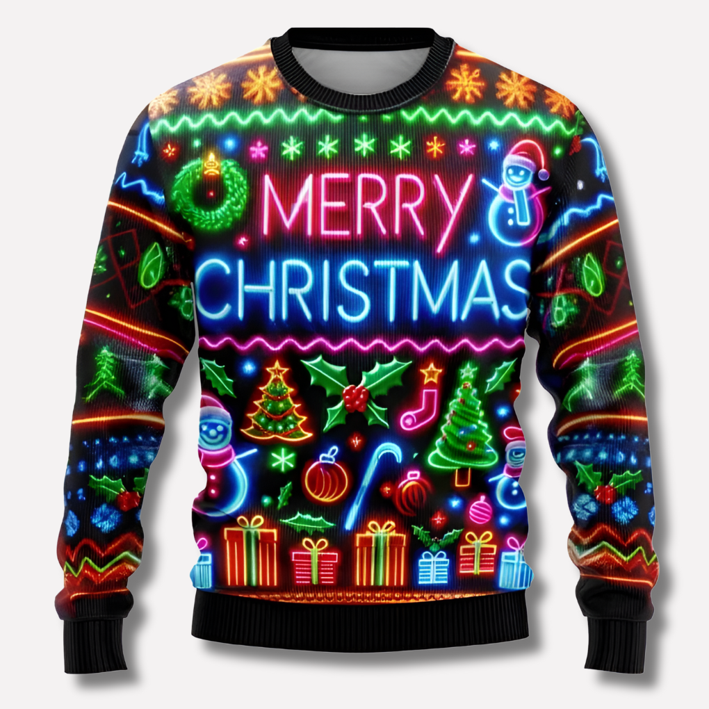 Nokmo | Unisex Christmas Sweater Neon Graphic Print