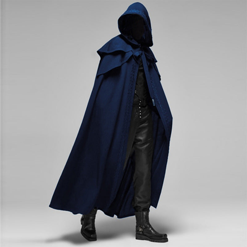 Nokmo | Unisex Hooded Cloak | Gothic Velvet Cape | Black