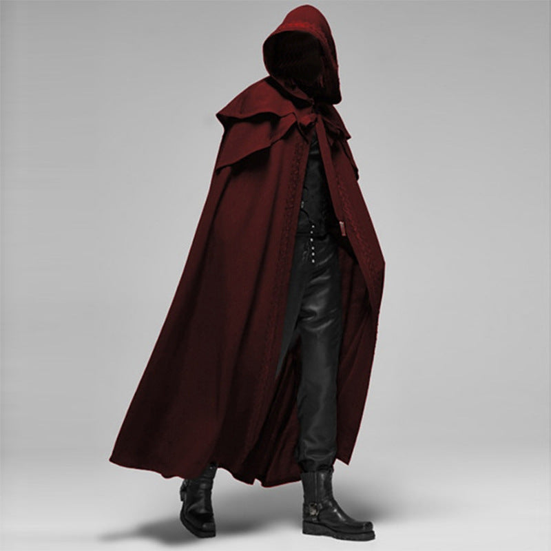 Nokmo | Unisex Hooded Cloak | Gothic Velvet Cape | Black