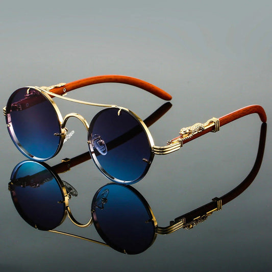 Nokmo | Unisex Round Sunglasses with Double Bridge Design