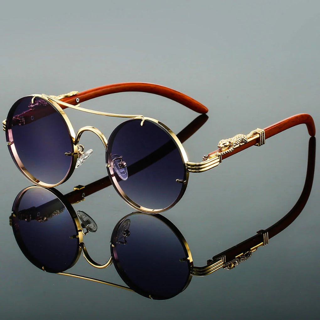 Nokmo | Unisex Round Sunglasses with Double Bridge Design