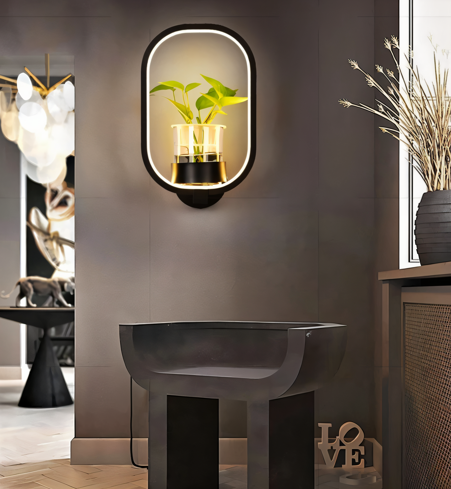 Nokmo | VerdantLume LED Wall Light with Plant Holder