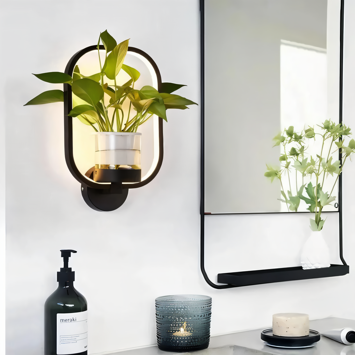 Nokmo | VerdantLume LED Wall Light with Plant Holder