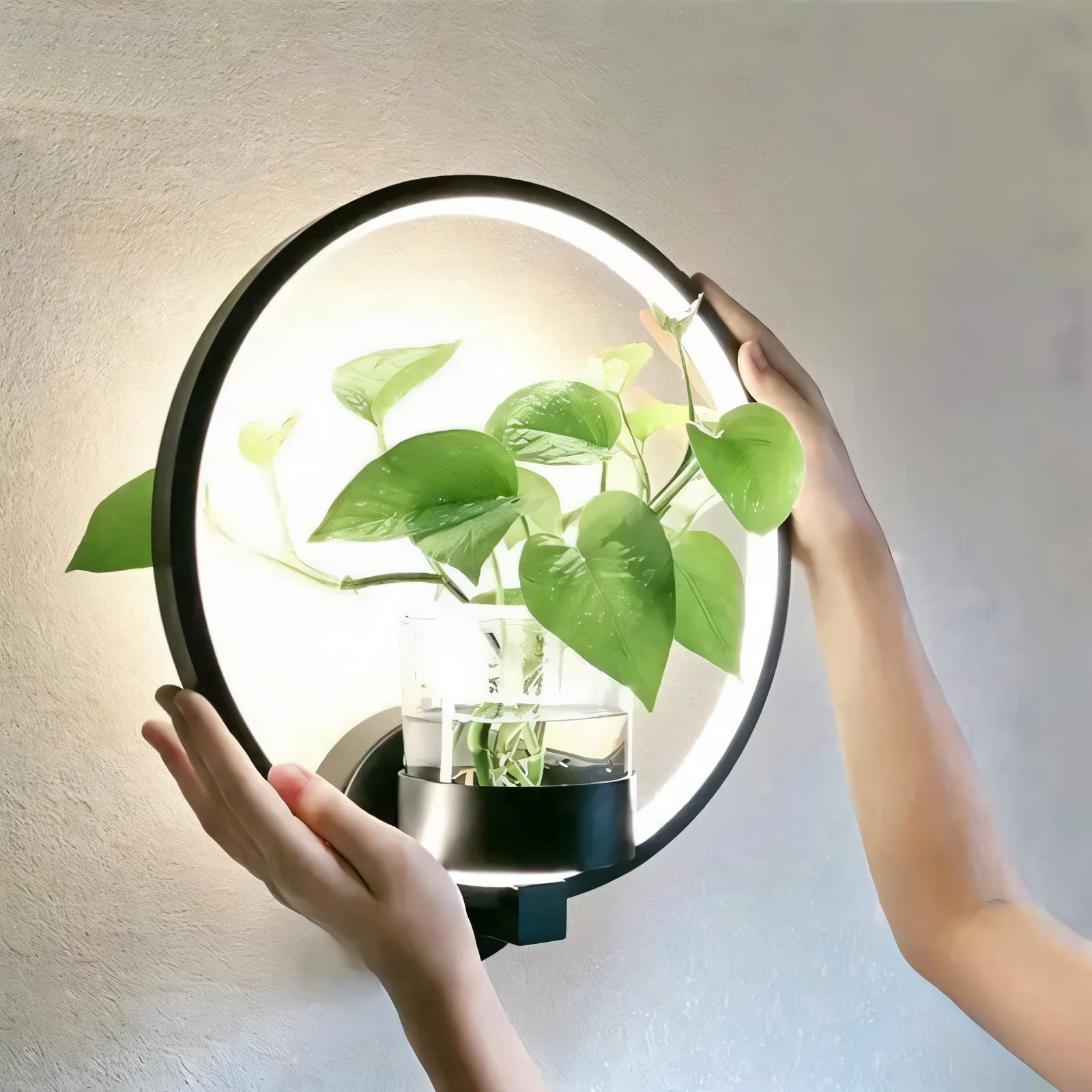 Nokmo | VerdantLume LED Wall Light with Plant Holder