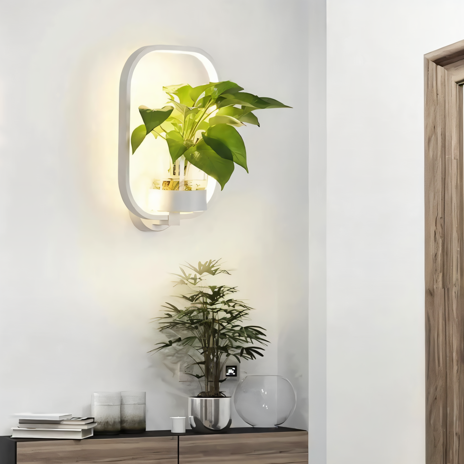Nokmo | VerdantLume LED Wall Light with Plant Holder