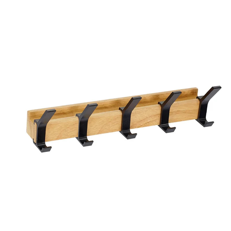 Nokmo | Wall wardrobe with movable hooks – Scandinavian design made of wood and metal