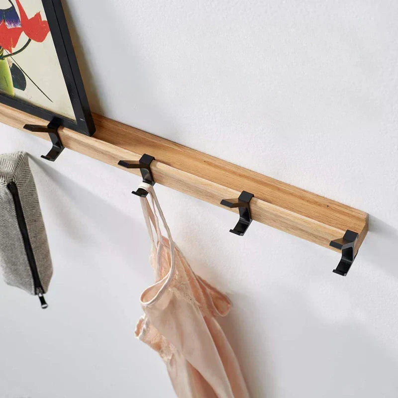 Nokmo | Wall wardrobe with movable hooks – Scandinavian design made of wood and metal