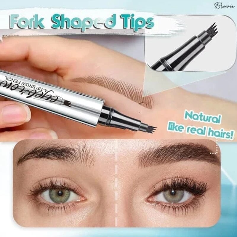 Nokmo | Waterproof 3D Microblading Eyebrow Pencil with 4 Fork Tips