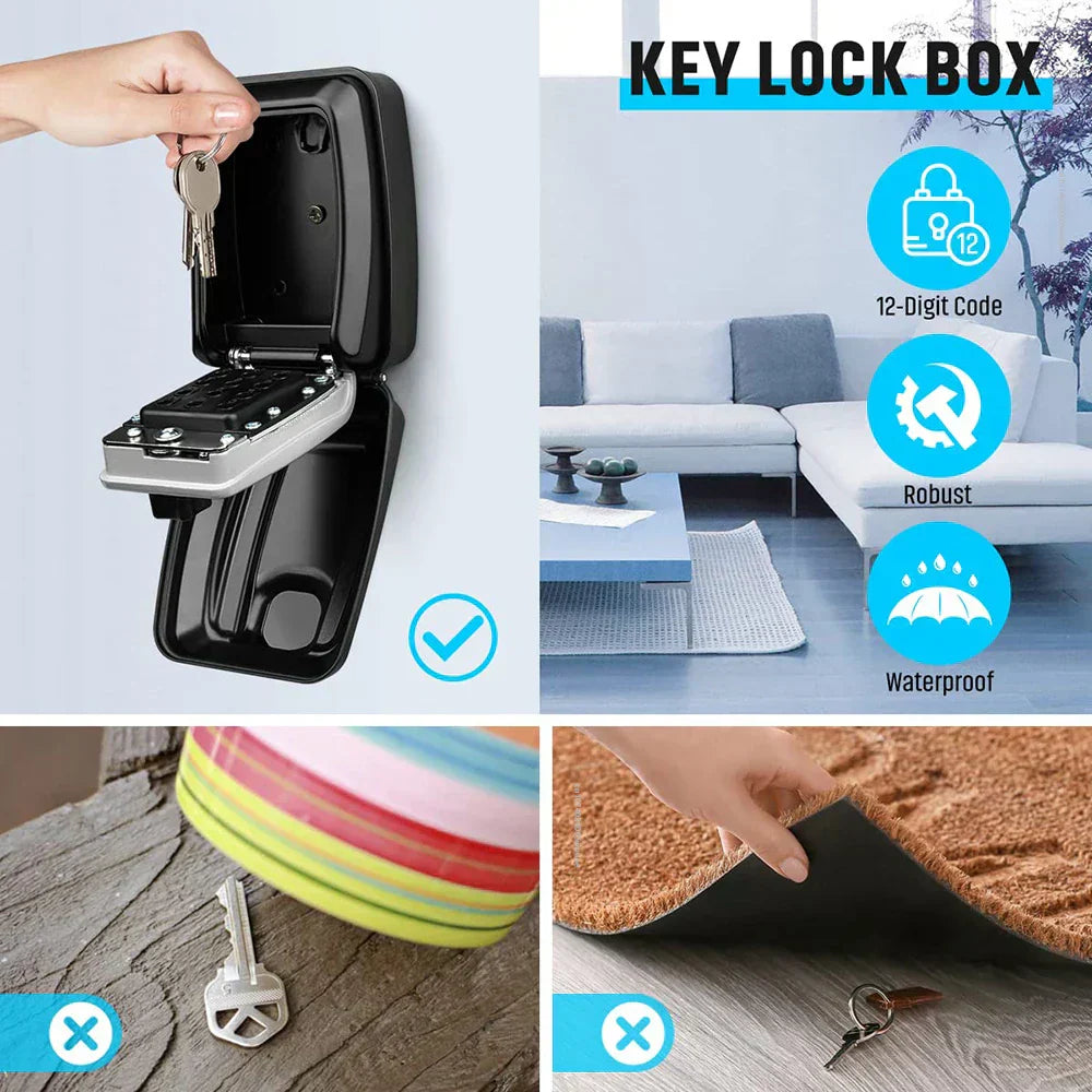 Nokmo | Waterproof Wall-Mounted Key Box – Outdoor Lockable Key Storage with Combination Code