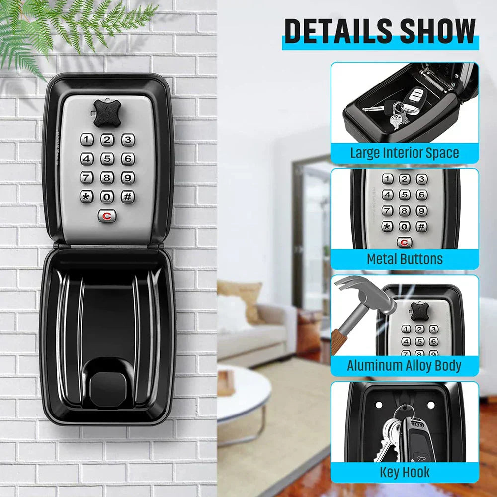 Nokmo | Waterproof Wall-Mounted Key Box – Outdoor Lockable Key Storage with Combination Code