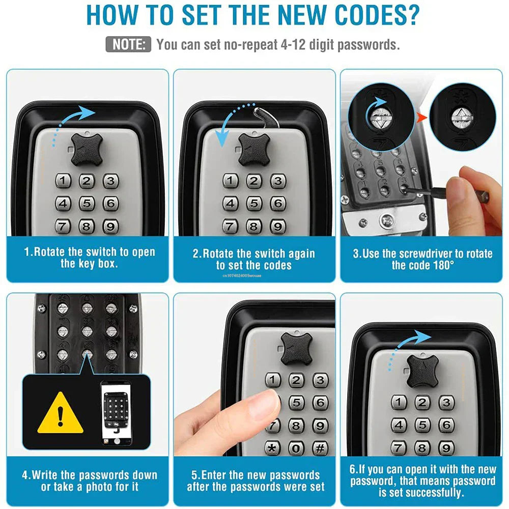 Nokmo | Waterproof Wall-Mounted Key Box – Outdoor Lockable Key Storage with Combination Code