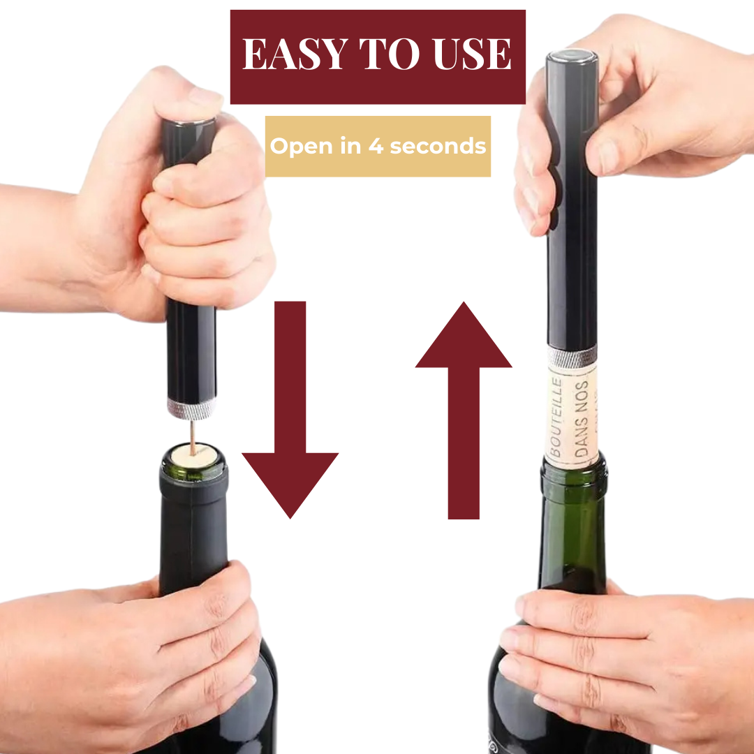 Nokmo | WineLuxe Air Pressure Wine Opener – Stainless Steel & Ergonomic Design