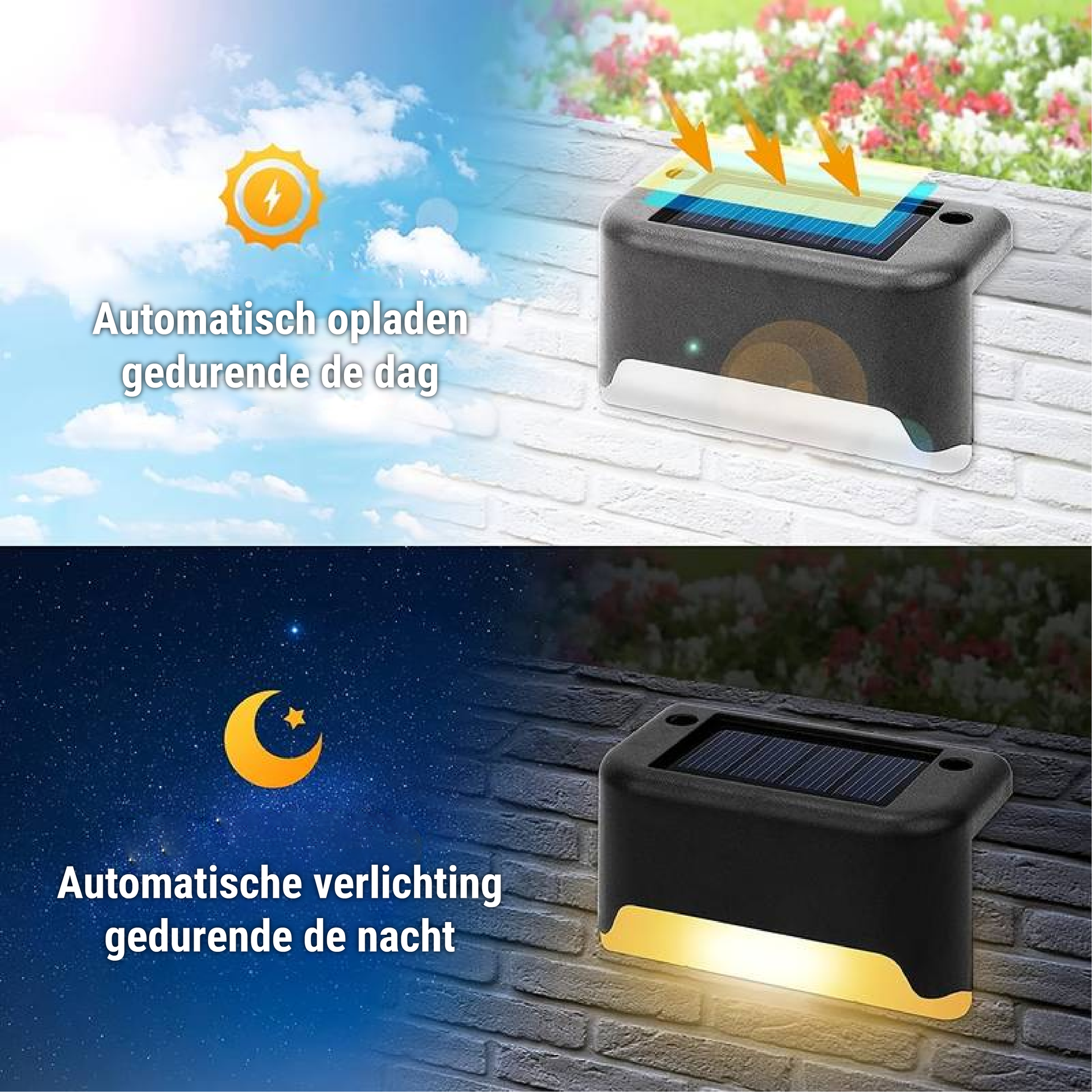 Nokmo Wireless Solar LED Wall Lamps | Weather Resistant | Energy Efficient Garden Lighting