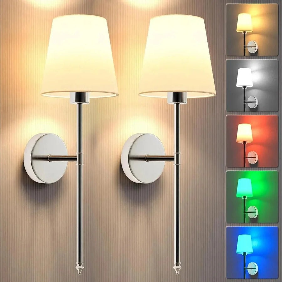 Nokmo | Wireless Wall Lamps, Pack of 2