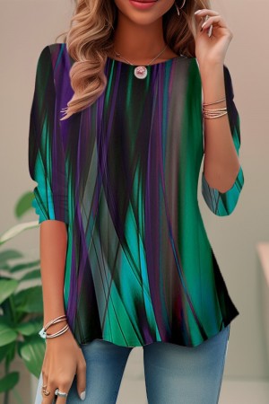 Nokmo | Women's 3/4 Sleeve Printed Tunic Top