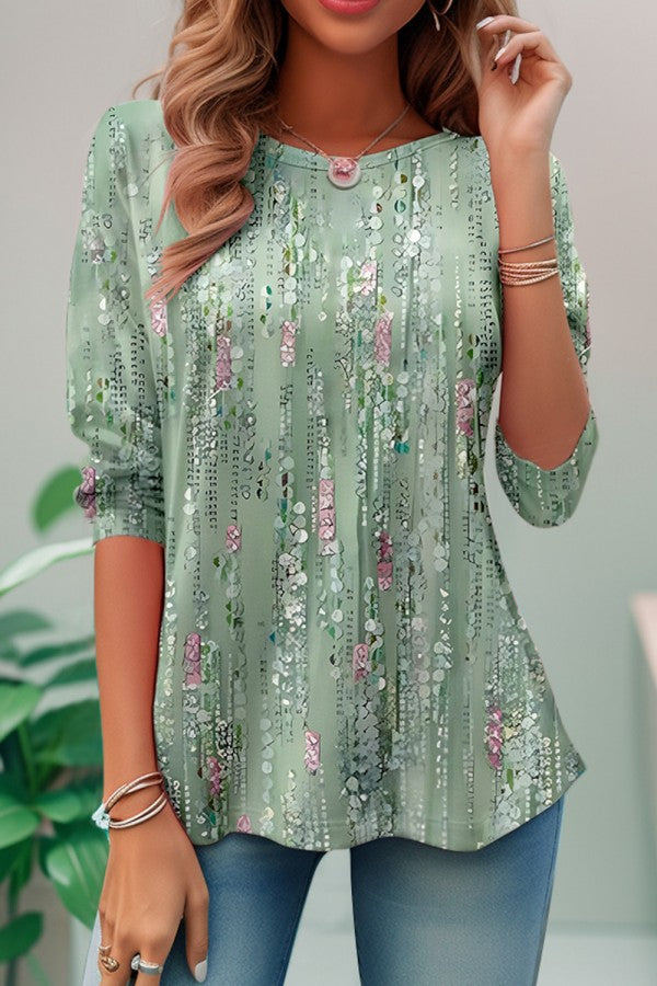 Nokmo | Women's 3/4 Sleeve Printed Tunic Top