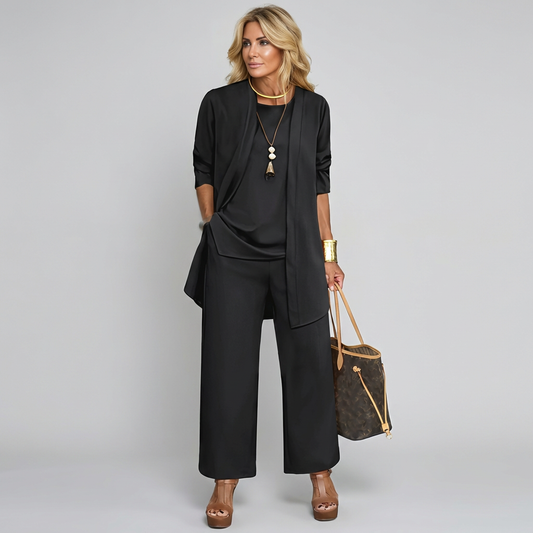 Nokmo | Women's 3-Piece Pant Suit with Open Cardigan