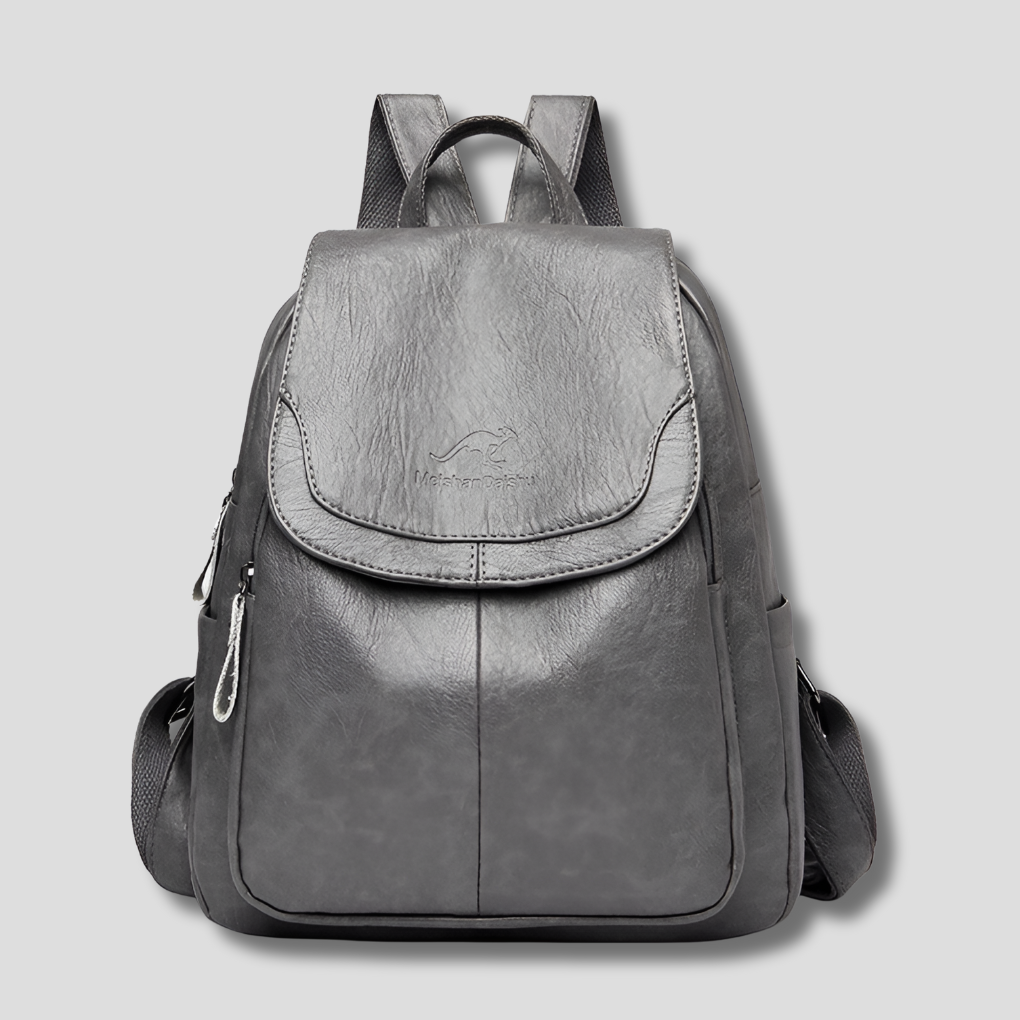 Nokmo | Women's Anti-Theft Leather Backpack with Embossed Detail