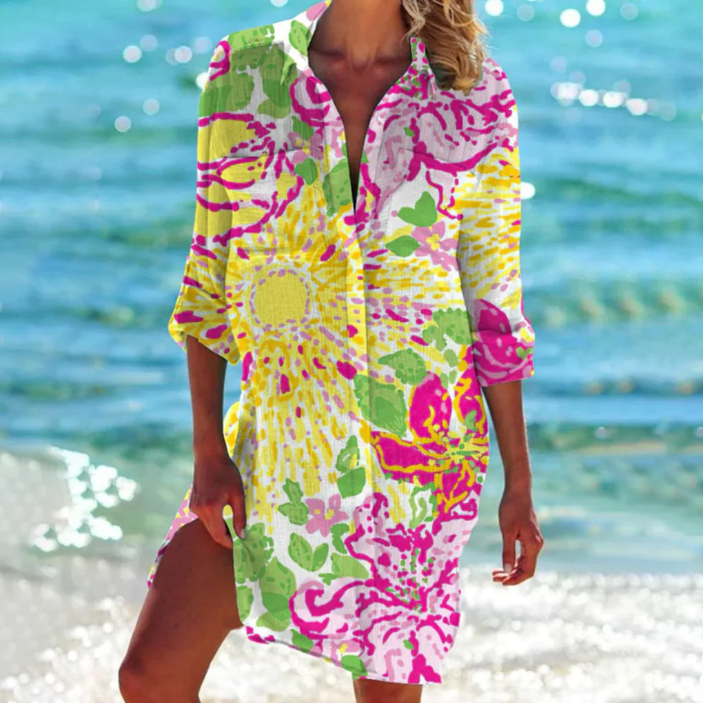 Nokmo | Women's Beach Shirt Button-Up Cover-Up