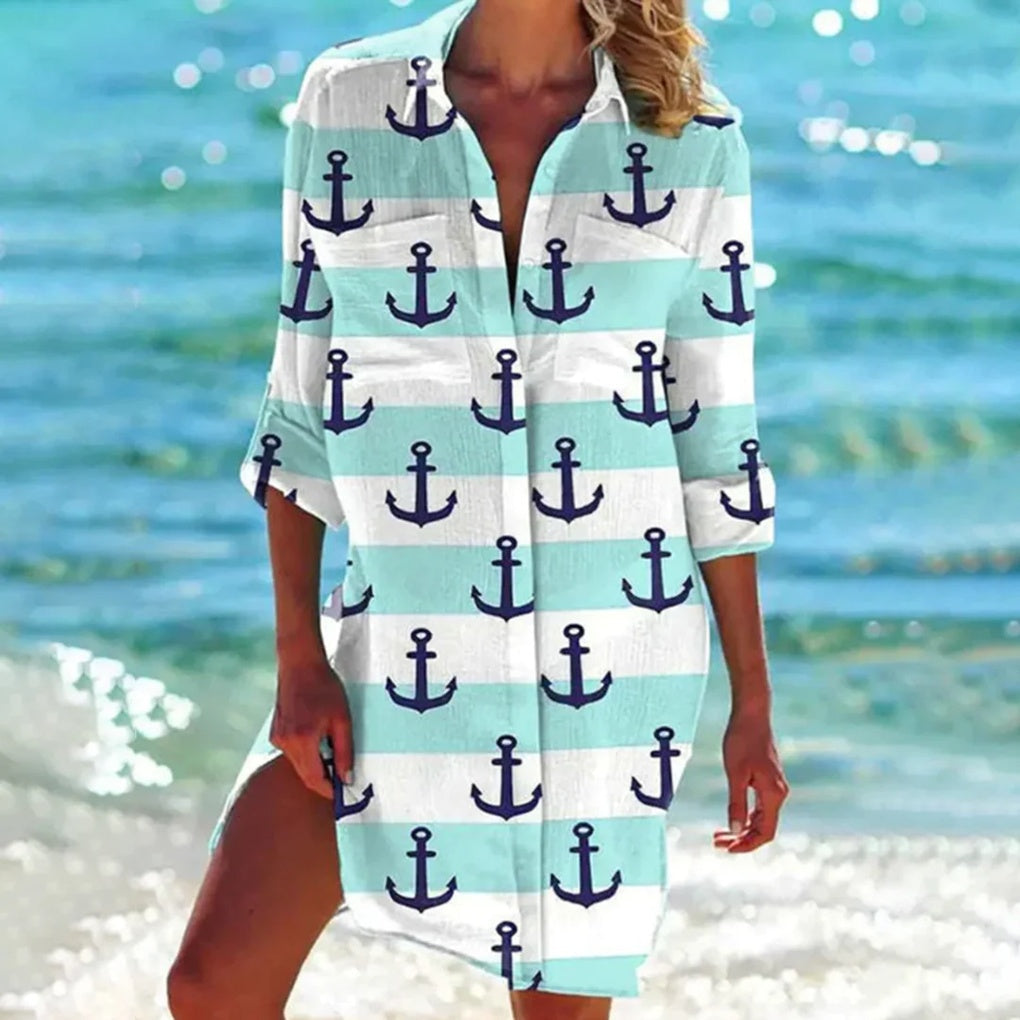 Nokmo | Women's Beach Shirt Button-Up Cover-Up