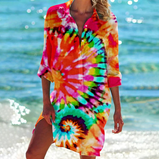 Nokmo | Women's Beach Shirt Button-Up Cover-Up