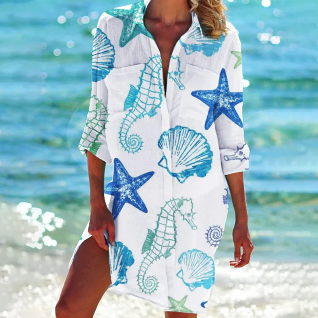 Nokmo | Women's Beach Shirt Button-Up Cover-Up