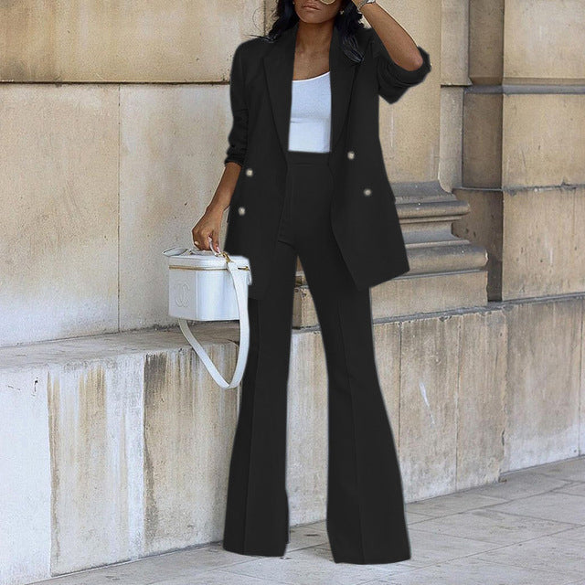 Nokmo | Women's Blazer and Flare Trouser Set
