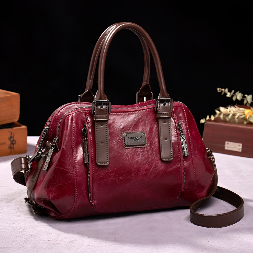 Nokmo | Women's Boston Handbag Croc-Embossed Top Handle Bag