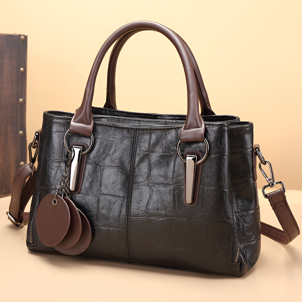 Nokmo | Women's Boston Handbag Croc-Embossed Top Handle Bag