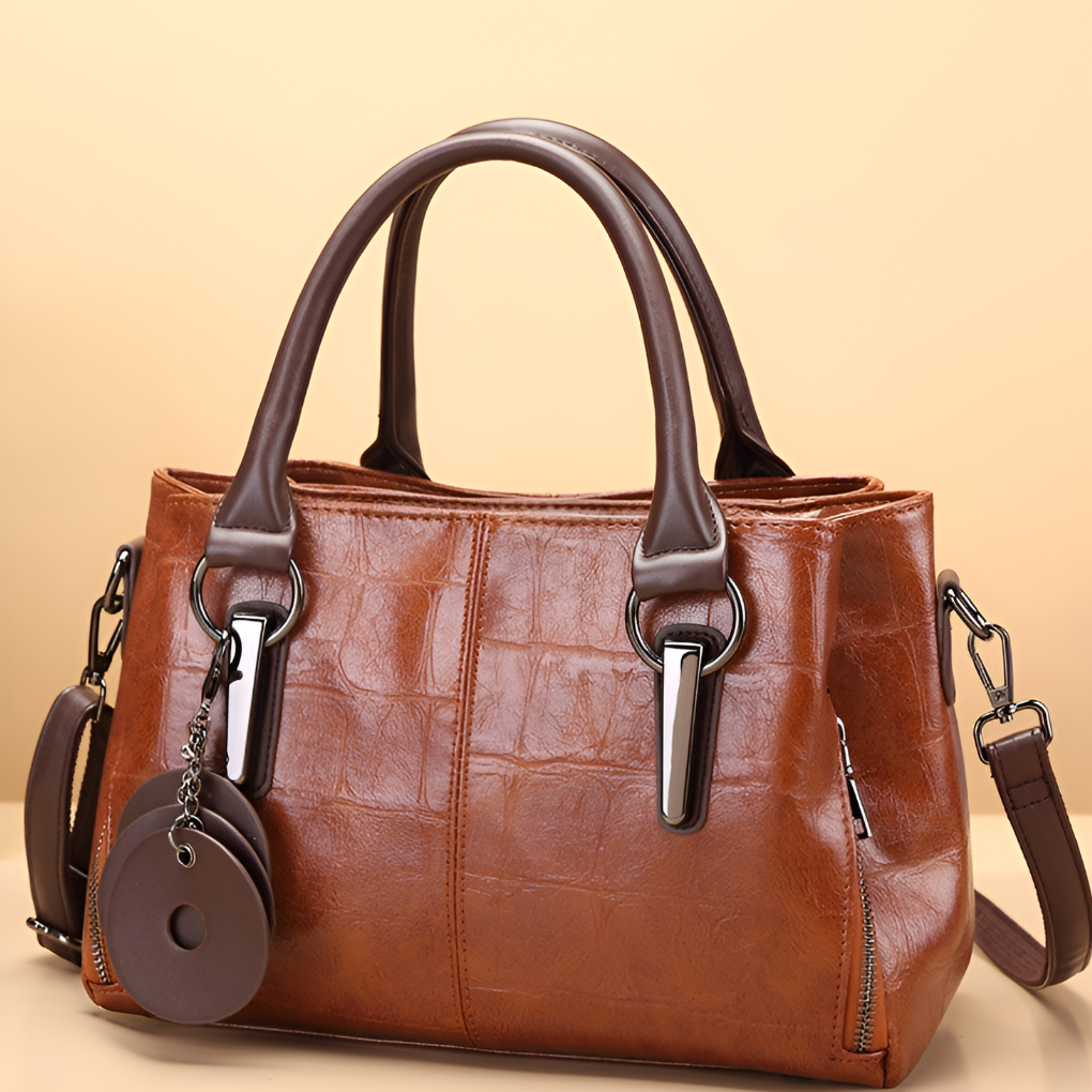Nokmo | Women's Boston Handbag Croc-Embossed Top Handle Bag