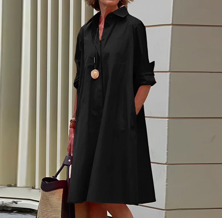 Nokmo | Women's Button-Down Shirt Dress with Belt