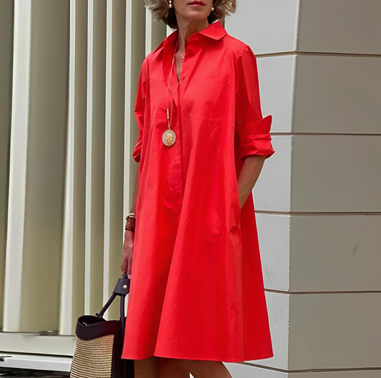 Nokmo | Women's Button-Down Shirt Dress with Belt