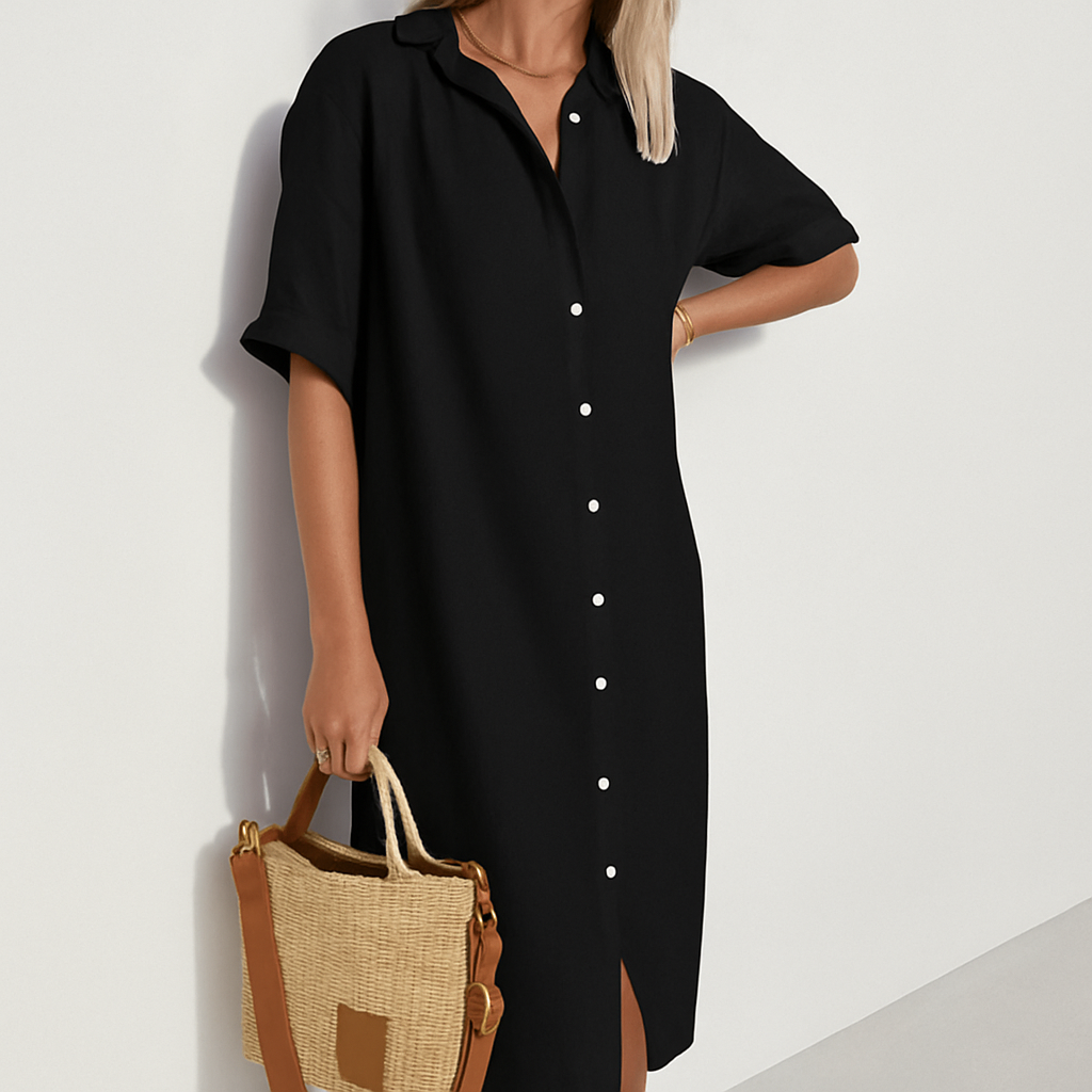 Nokmo | Women's Button-Front Midi Shirt Dress