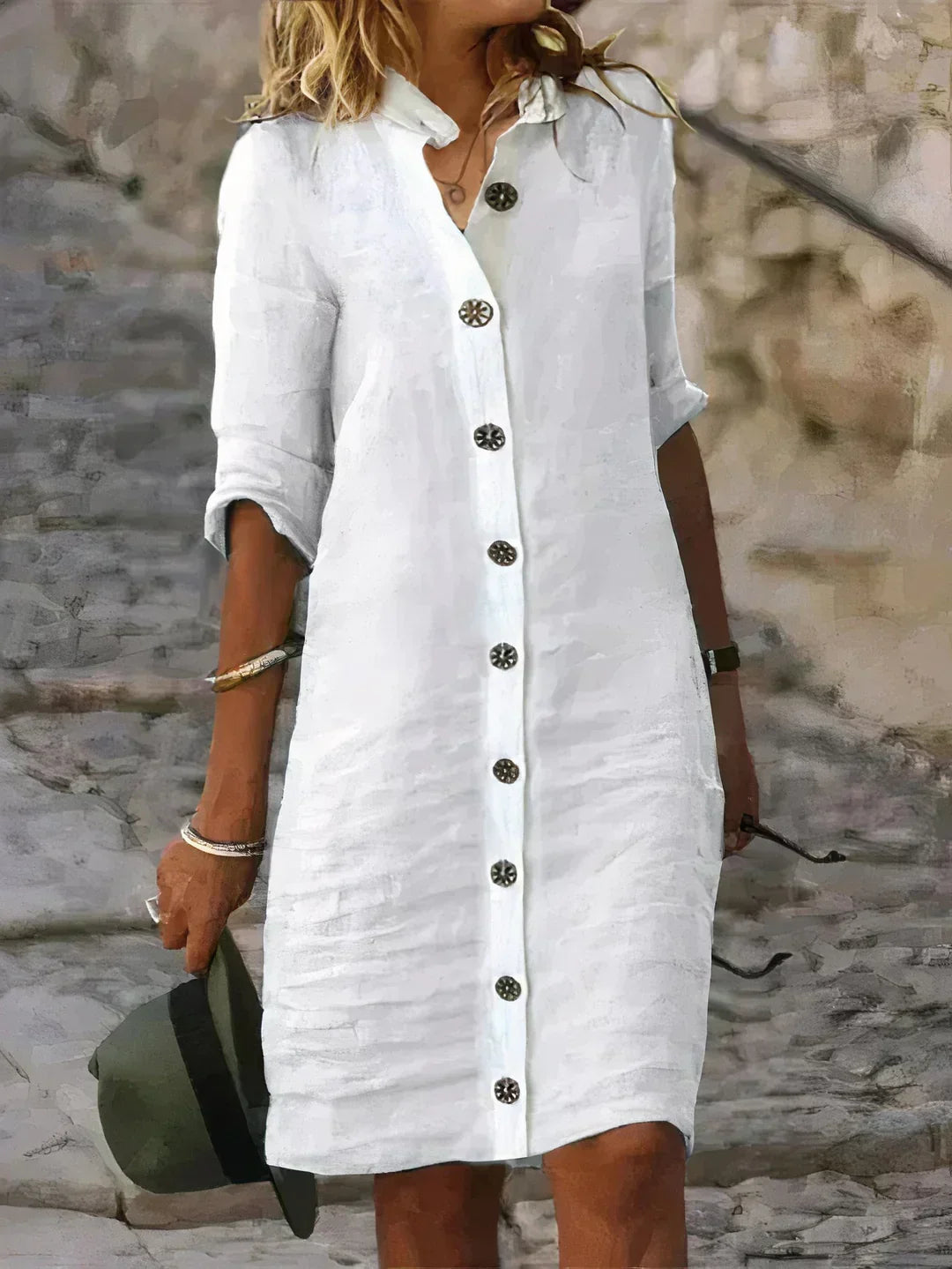 Nokmo | Women's Button-Up Midi Shirt Dress