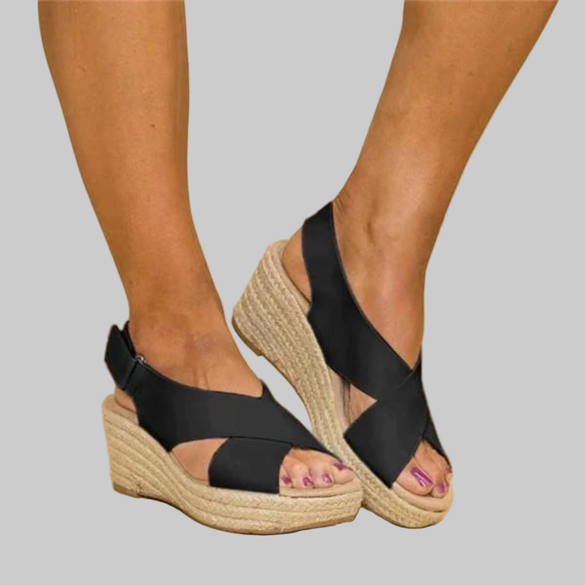 Nokmo | Women's Crisscross Wedge Espadrille Sandals