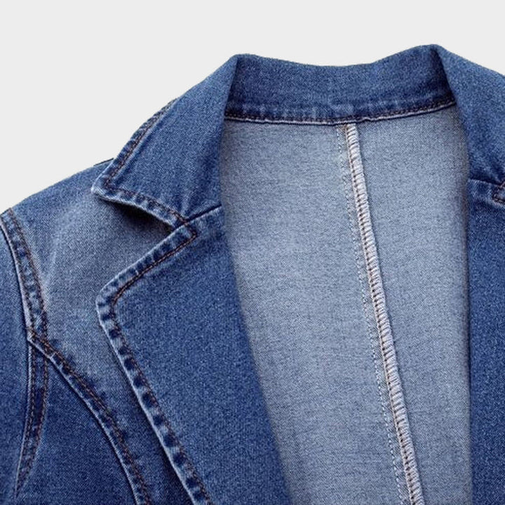 Nokmo | Women's Denim Blazer with Flap Pockets