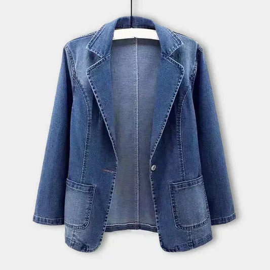 Nokmo | Women's Denim Blazer with Flap Pockets