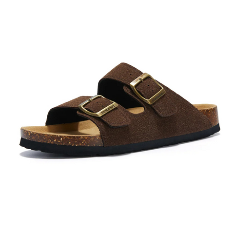 Nokmo | Women's Double Strap Cork Footbed Slides
