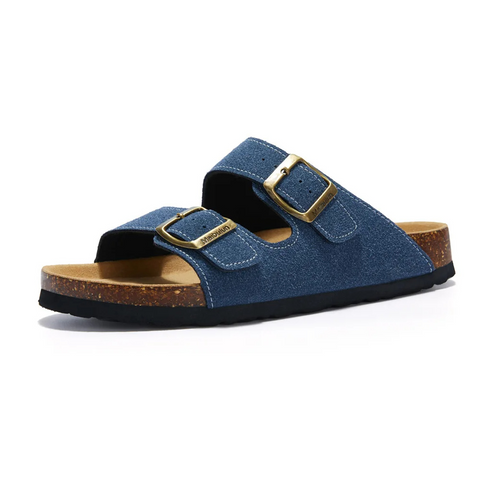 Nokmo | Women's Double Strap Cork Footbed Slides