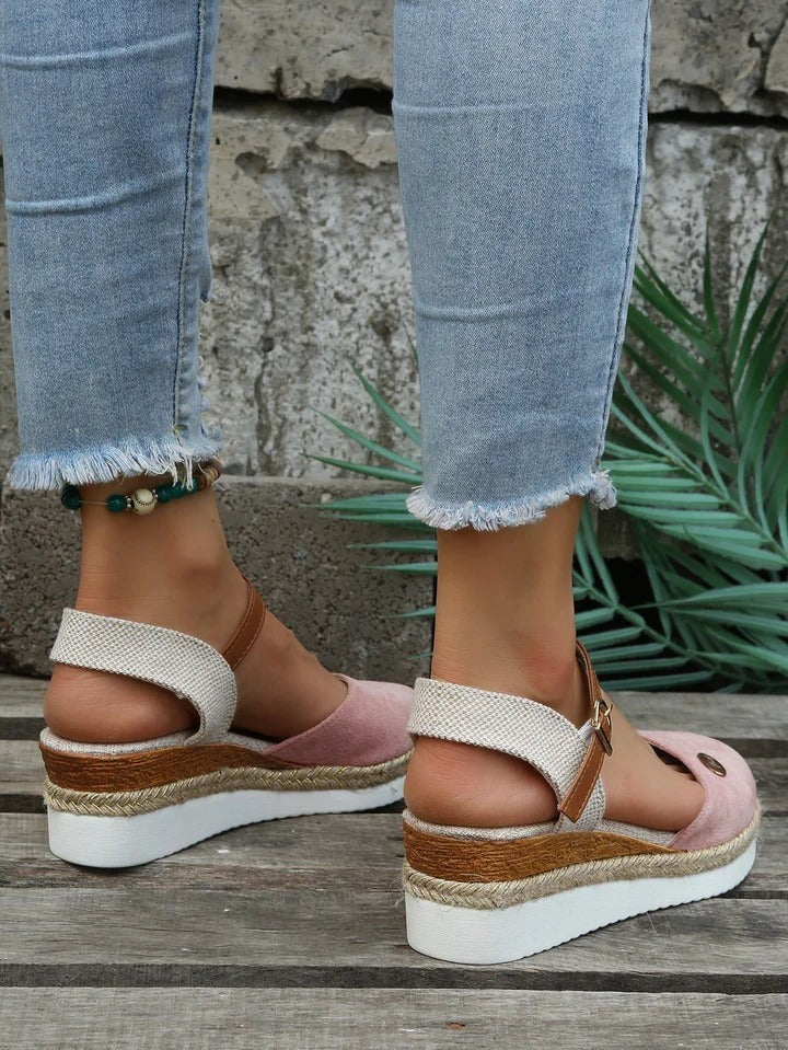 Nokmo | Women's Espadrille Wedge Sandals with Ankle Strap