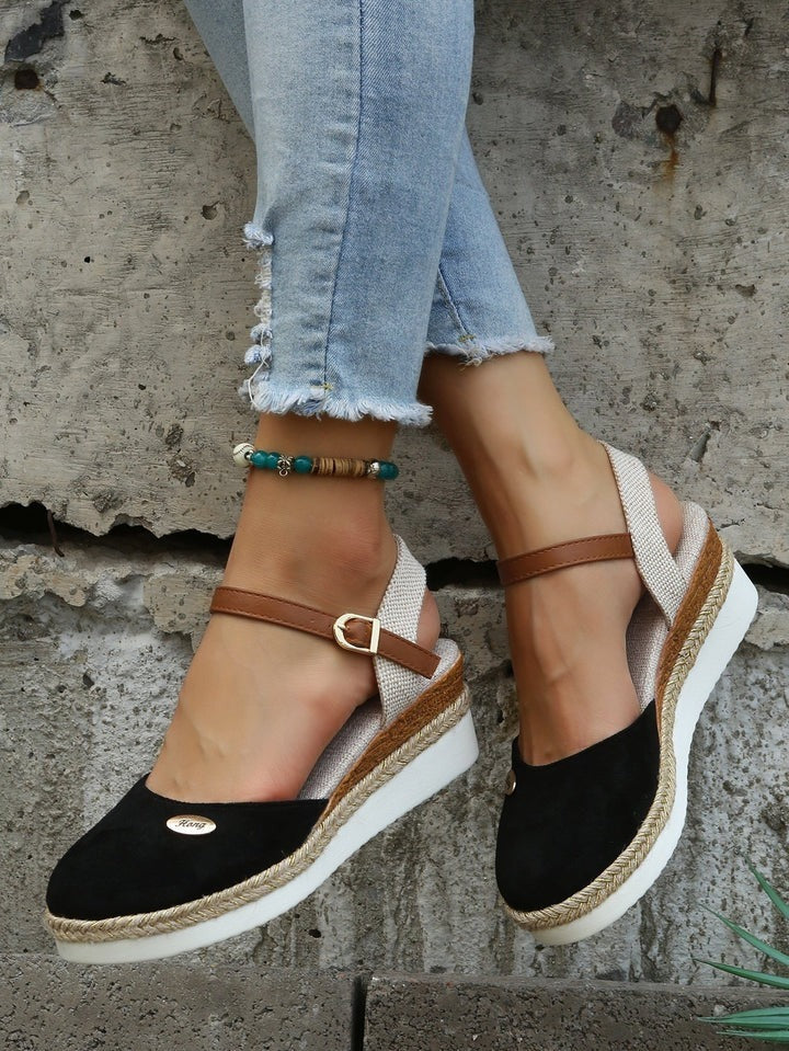 Nokmo | Women's Espadrille Wedge Sandals with Ankle Strap