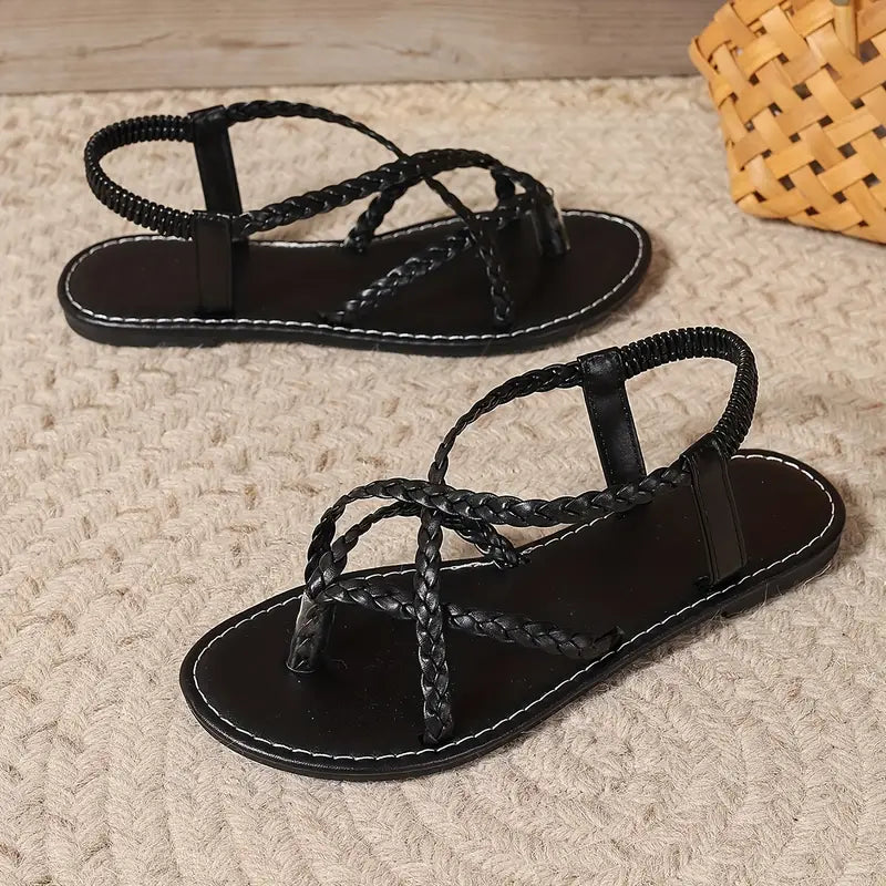 Nokmo | Women's Flat Sandals with Braided Straps