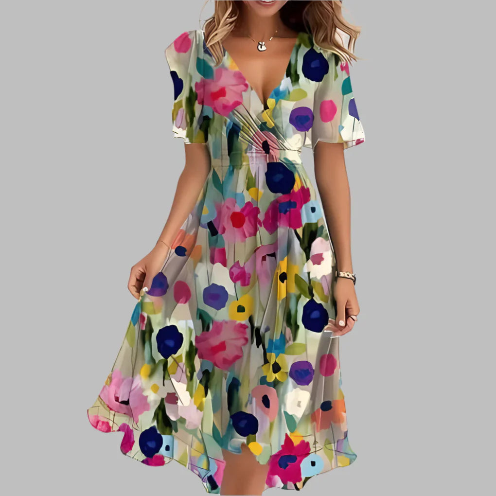 Nokmo | Women's Floral Wrap Midi Dress