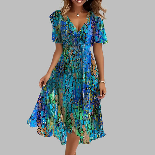 Nokmo | Women's Floral Wrap Midi Dress