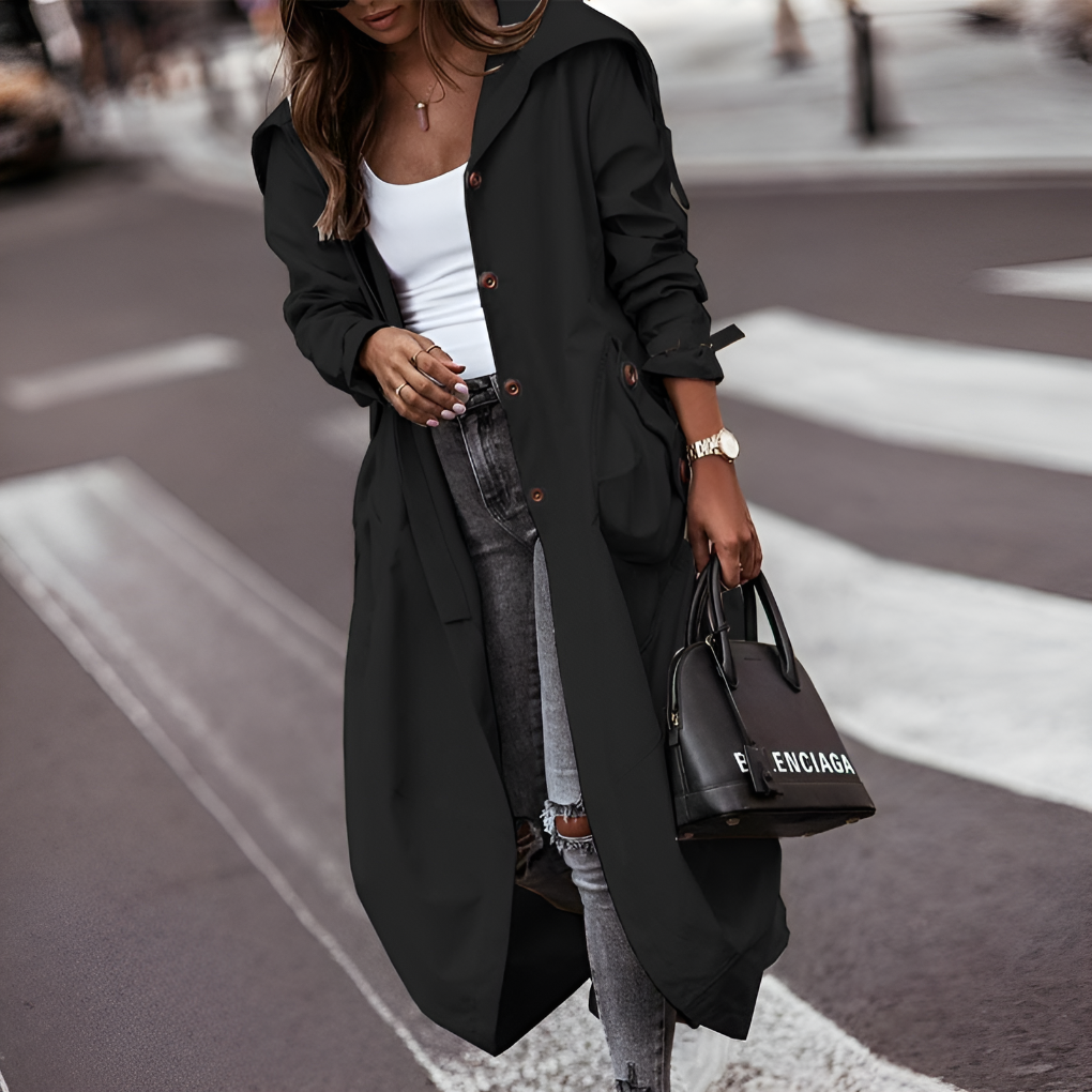 Nokmo | Women's Full Length Trench Coat with Buttons